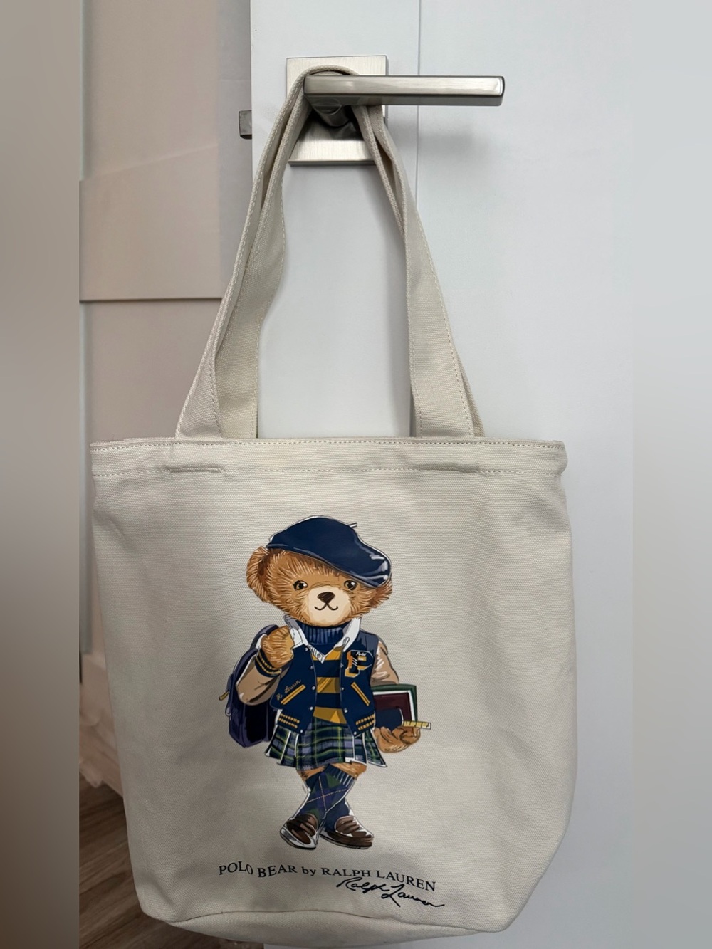 Ralph Lauren Cream Canvas Tote with Interior Pocket